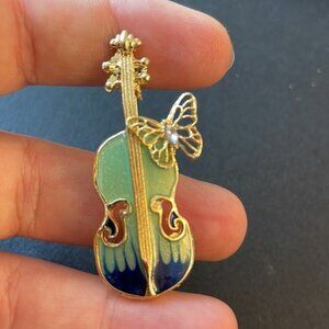 ANTHROPOLOGIE Violin 🎻 and Butterfly 🦋 Brooch